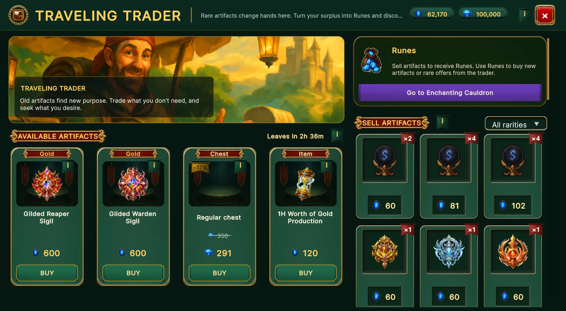 The Traveling Trader's panel